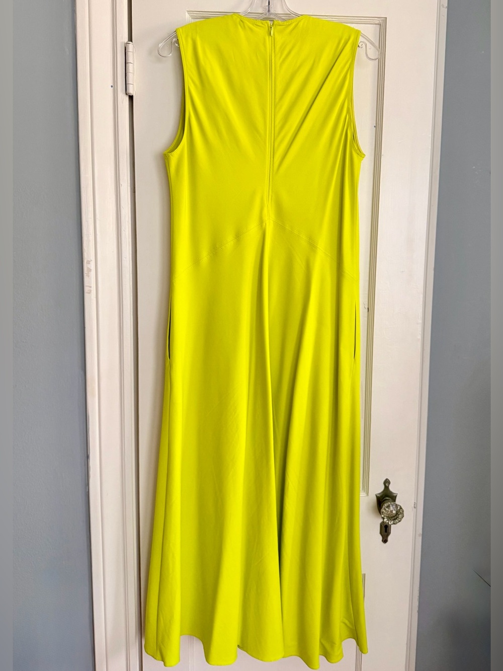 Zara ZW Collection Sleeveless Chartreuse Maxi Dress Size Medium - Picture 5 of 7